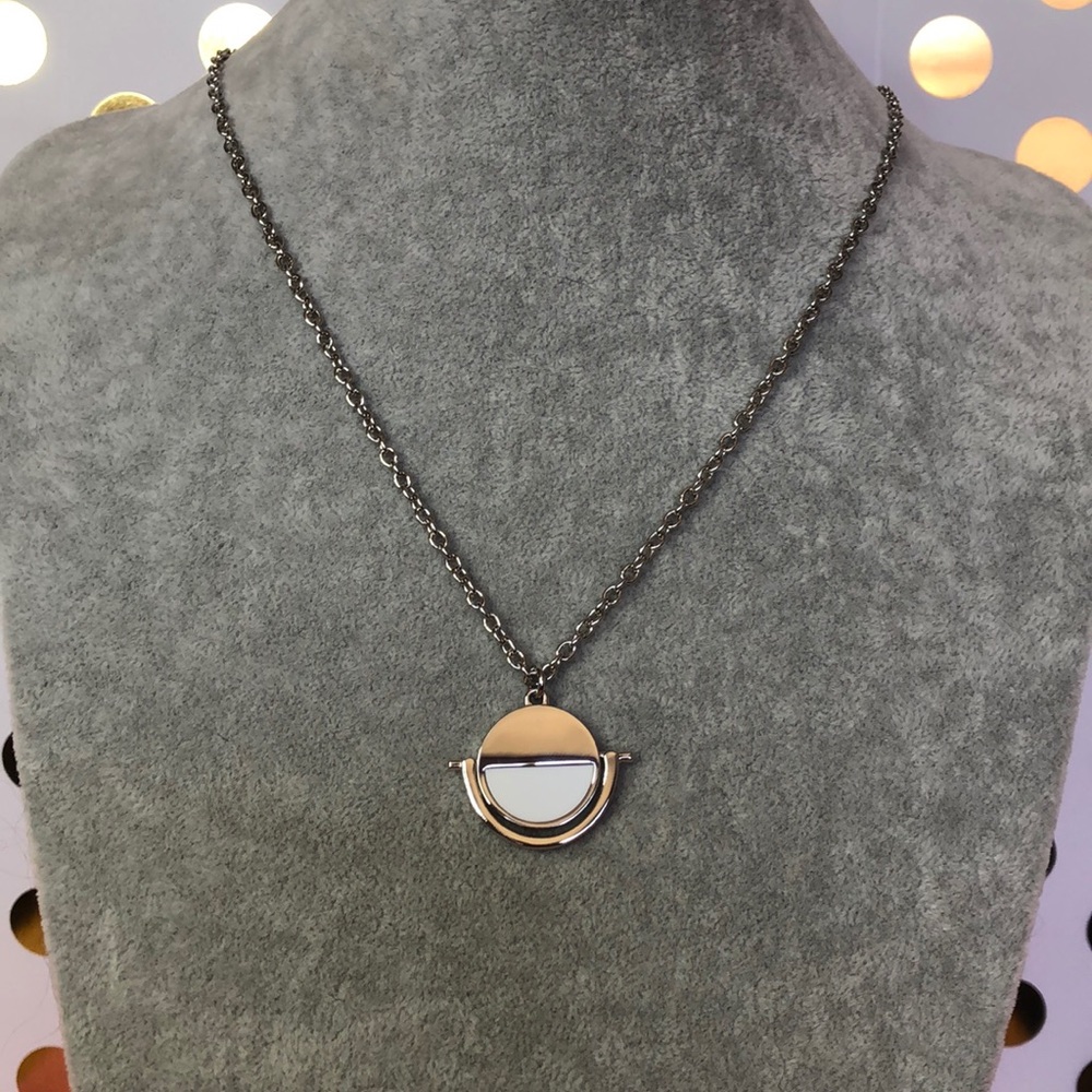 BAUBLEBAR White & Silver Circle Necklace